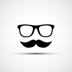 Vector illustration of glasses and mustache