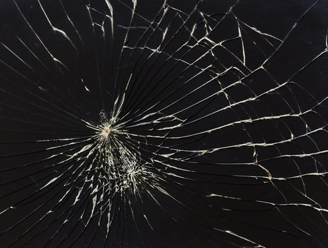 broken horizontal glass black background