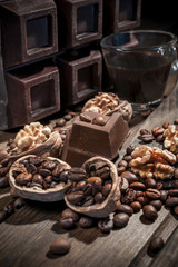 chocolate and walnuts
