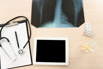 Doctor table, close up