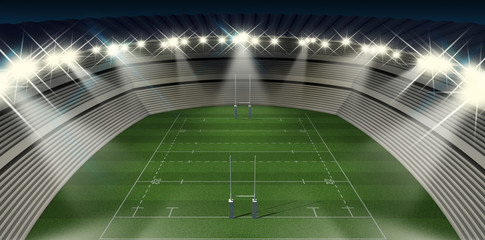 Fototapeta na wymiar Rugby Stadium Night