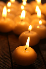Burning candles close-up