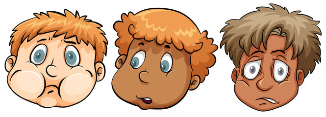 Sad faces of boys