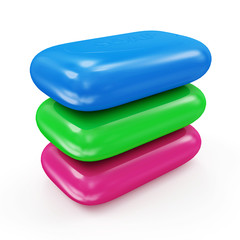 Group of Colorful Soap isolated on white background