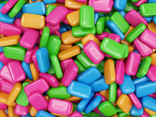 Heap of Colorful Soap isolated on white background