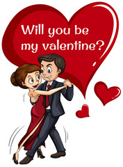 A loving couple dancing