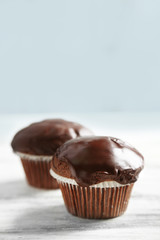 Tasty homemade chocolate muffins