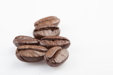 Close up of roasted coffee beans