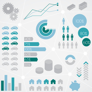 Finance Statistical Info Graphic Set