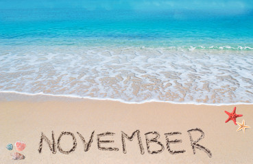 november on a tropical beach