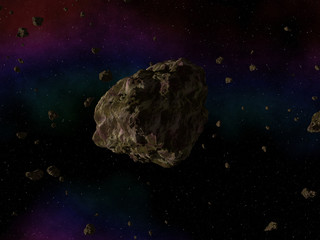 Asteroid in space