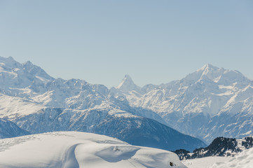 Riederalp, Dorf, Walliser Alpen, Moosfluh, Winter, Schweiz