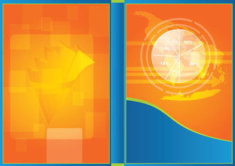 Fototapeta na wymiar Vector orange business Cover design