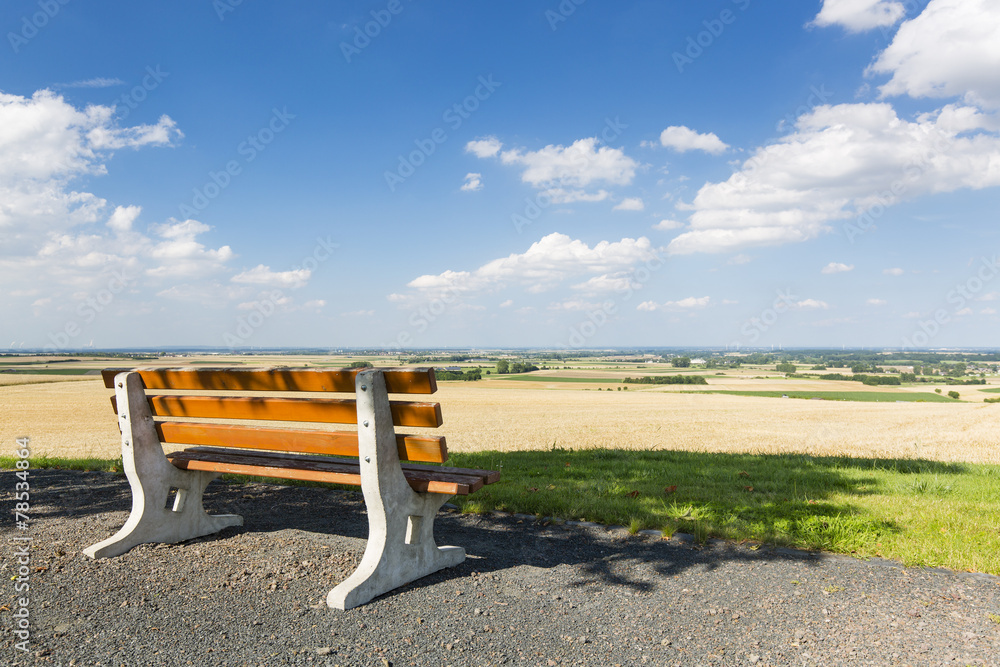 Wall mural bench and summer landscape, germany