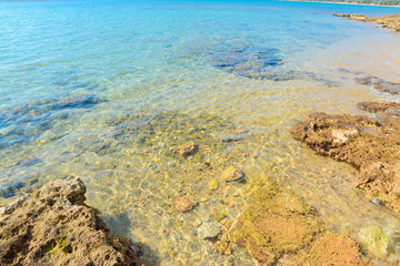 Fototapeta na wymiar crystal clear water in Mugoni beach