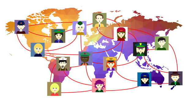 Map of the people and for them. Vector. 4
