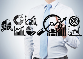 businessman touch schem