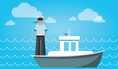 sailor on the ship flat