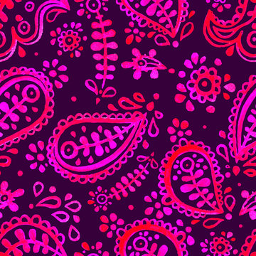 Pink And Purple Paisley Pattern