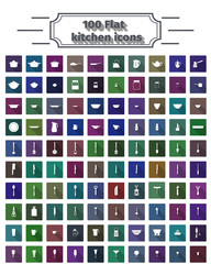 100 flat kitchen icons
