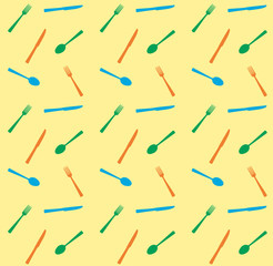 Pattern with spoon, knifes and forks