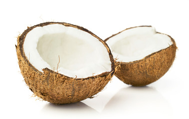Two halves of coconut