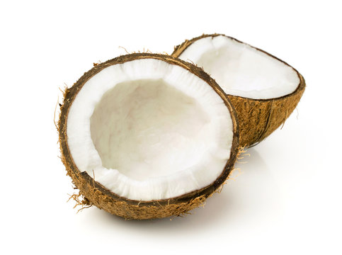 Two halves of coconut