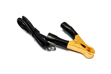 Black Jumper cable isolated on white background