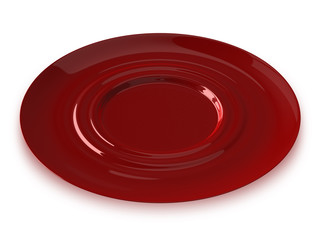 Red glass saucer
