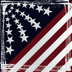 American flag grunge style. Vector.