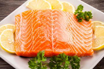 Fresh raw salmon fillet 