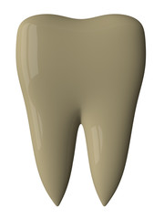 Yellow tooth isolated