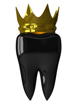 Black tooth with crown