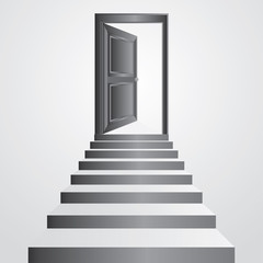 Vector stairs with door