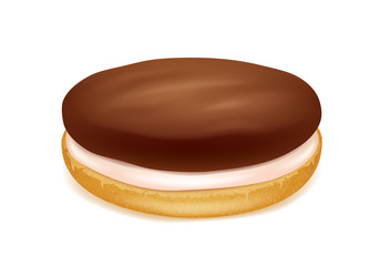 Realistic sandwich cookie. Chocolate and wheat.