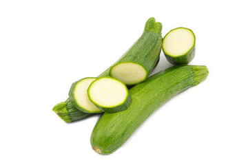 zucchini on white background