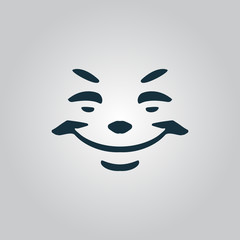 Universal smiling icon, freehand drawing