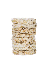 Mini puffed rice cake with cumin and salt isolated