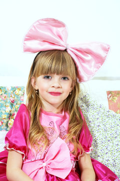 beautiful little girl dressed as doll. living doll