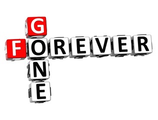3D Crossword Forever Gone on white background