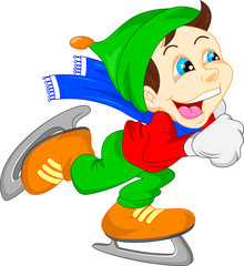 Cute child ice skating