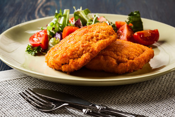 Cutlet Cordon Bleu with salad