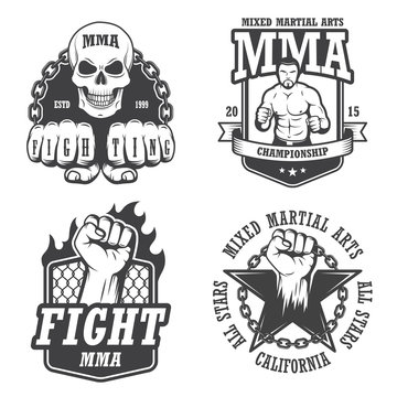 Set of four mma emblems