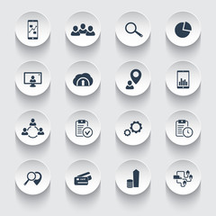16 business 3d round icons vector illustration, eps10 © nexusby