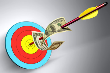 Dollars and arrow