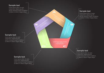 Pentagon motif color infographic