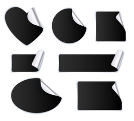 Set of black stickers - silver foil reverse side.