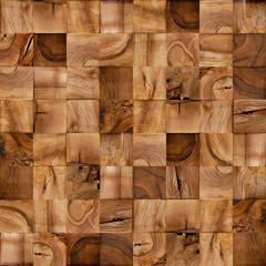 Abstract wooden blocks - seamless background - checkered lining
