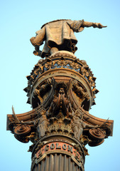 Obraz premium Columbus column on the Barcelona habour with high details