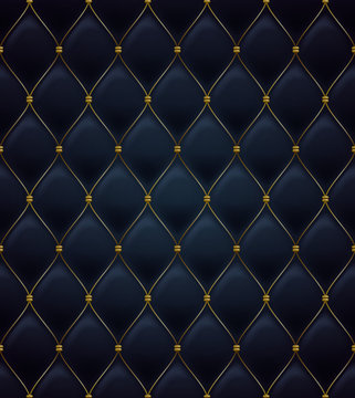 Quilted Seamless Pattern. Black Color.